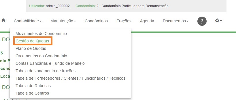 Registar recebimento e quotas pagas