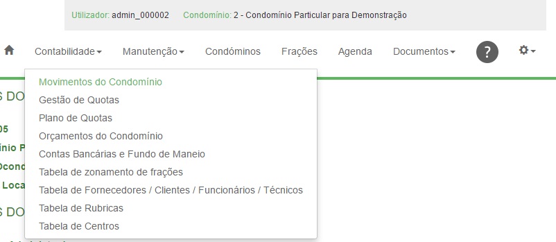 Movimentos do Condomínio